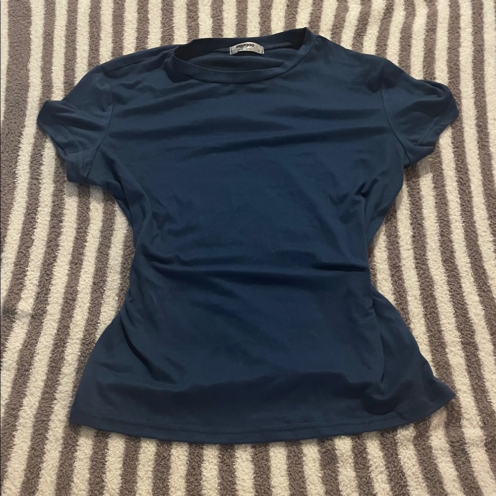 Zeagoo Dark Blue Short Sleeve Top